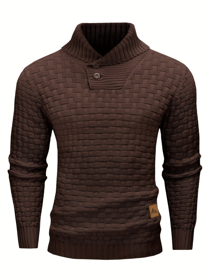 Garrett | Textured Shawl-Collar Sweater