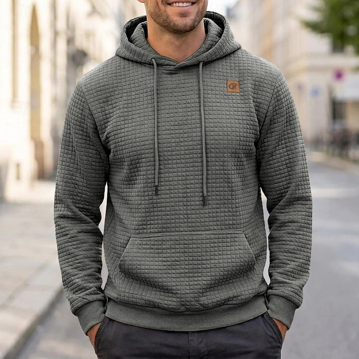 Hugh | Textured Hooded Pullover Hoodie