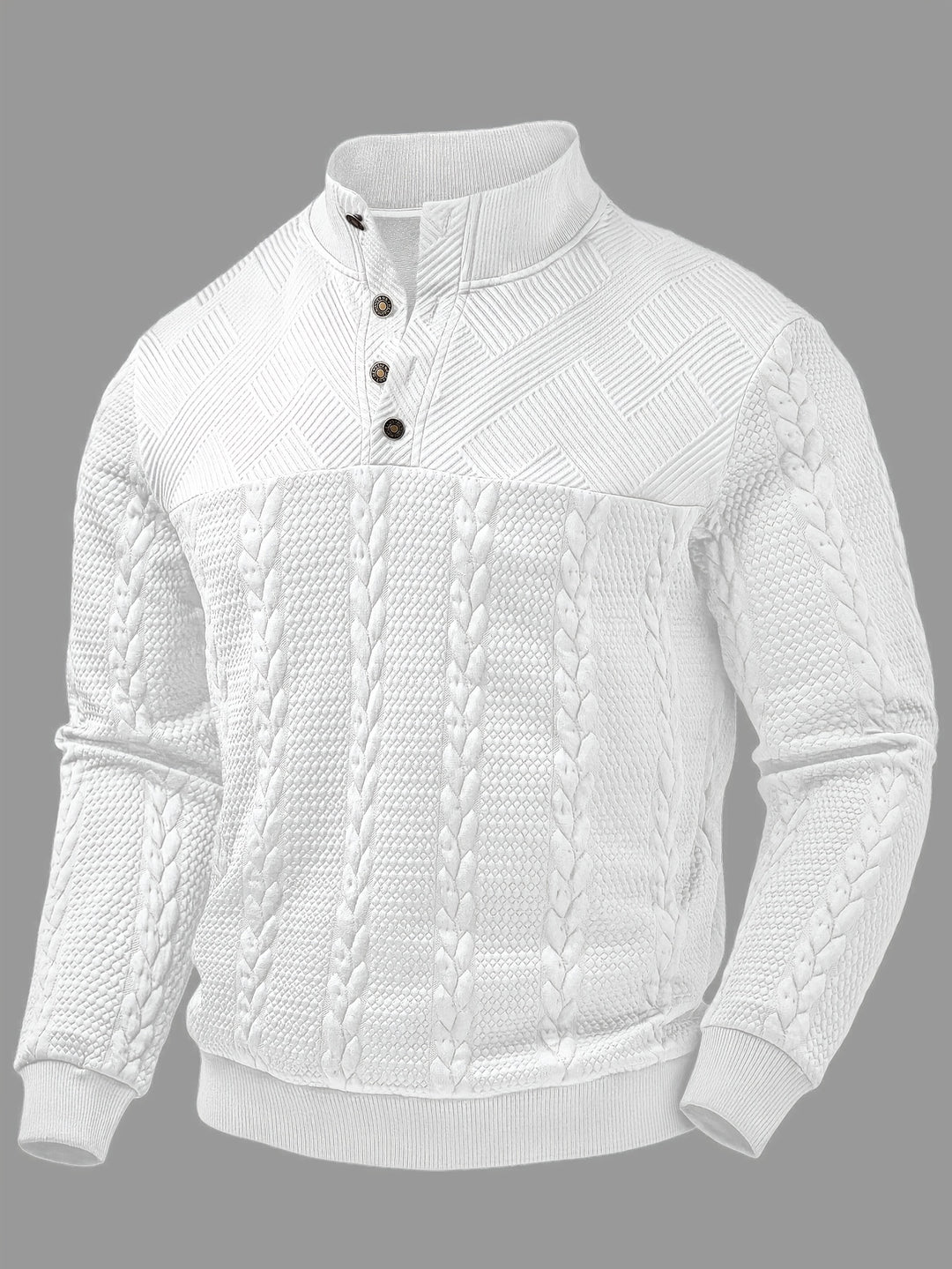Callum | Textured Stand-Collar Henley