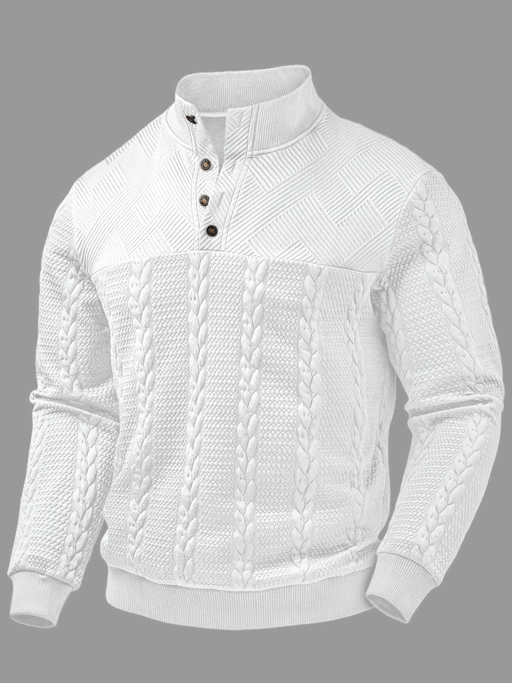 Callum | Textured Stand-Collar Henley