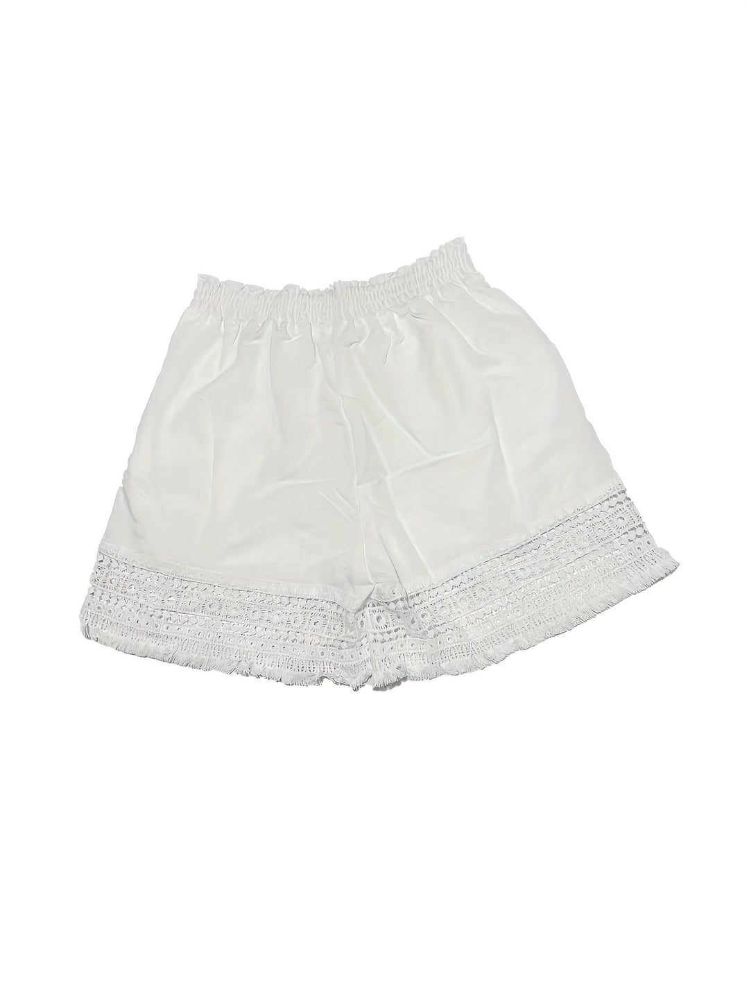 Lydia | Lace-Trim Relaxed Summer Shorts