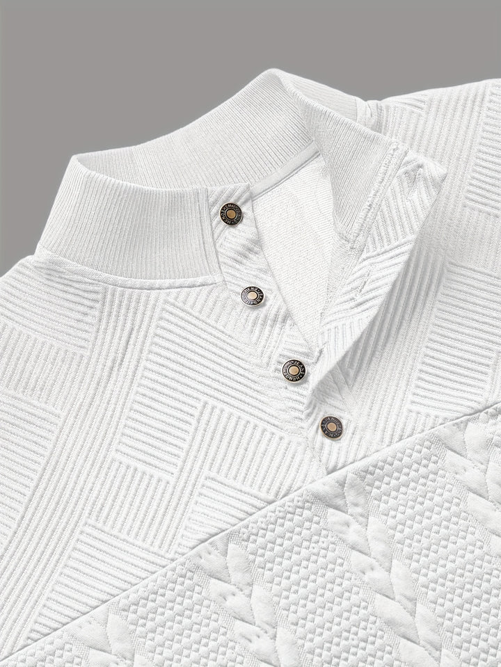 Callum | Textured Stand-Collar Henley