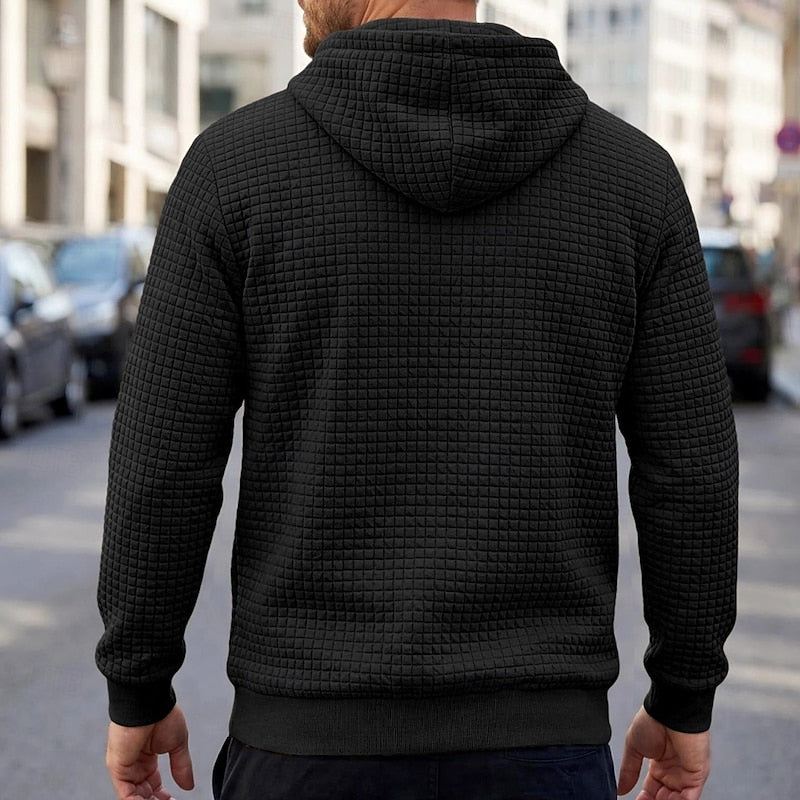 Hugh | Textured Hooded Pullover Hoodie