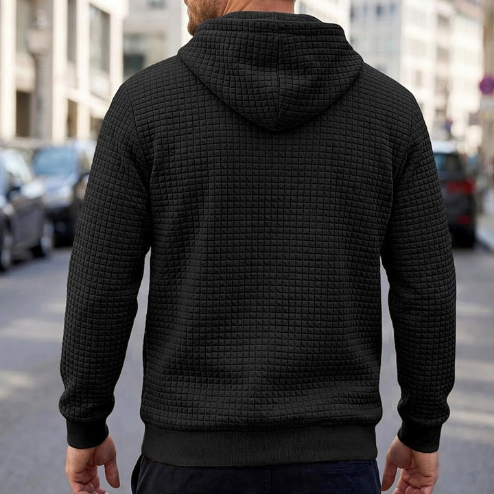 Hugh | Textured Hooded Pullover Hoodie