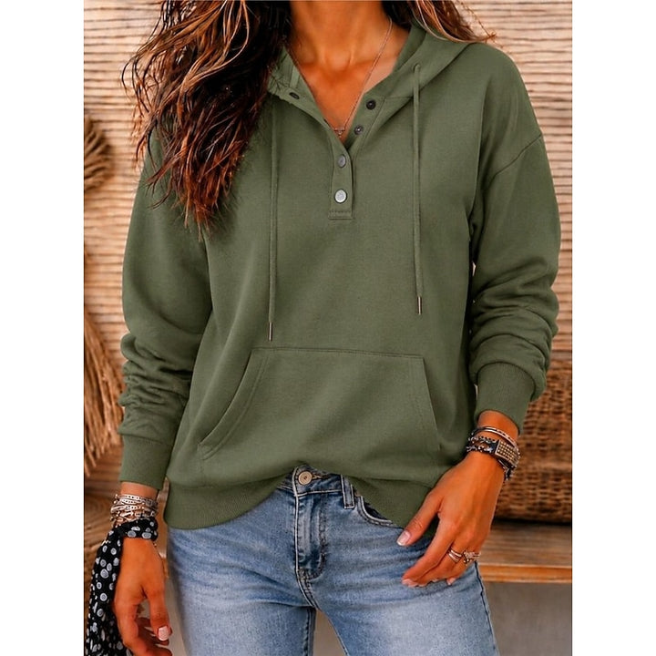 Loretta | Relaxed Button-Neck Hoodie