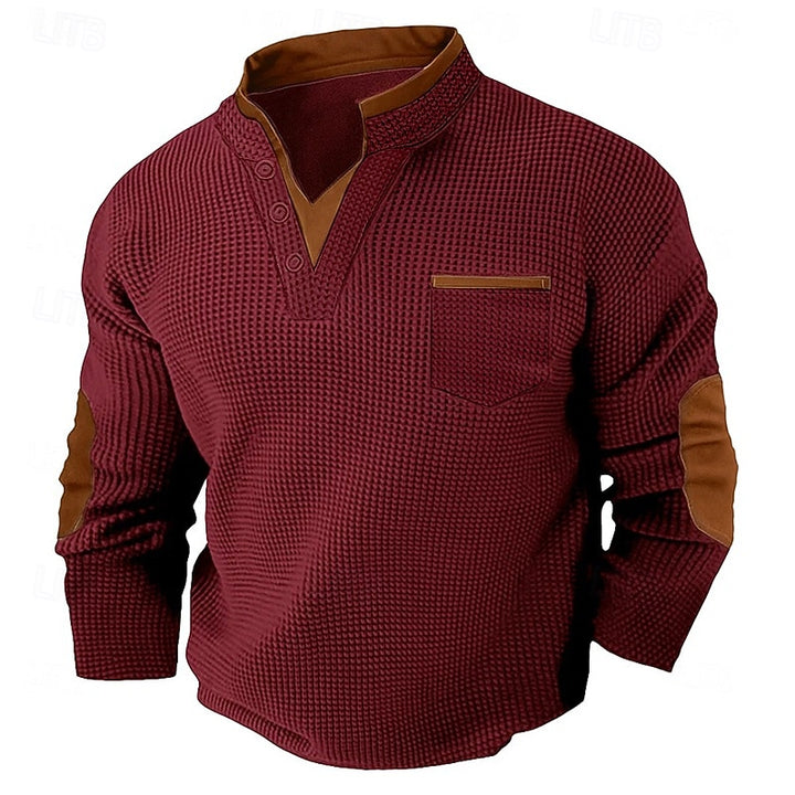 Beckett | Textured Long-Sleeve Henley Shirt