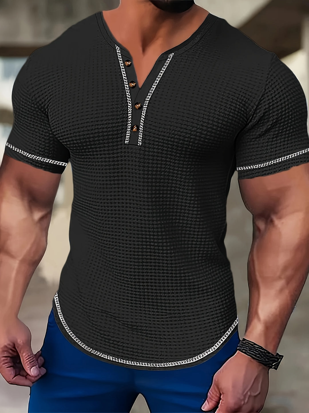 Sawyer | Textured Short Sleeve Henley