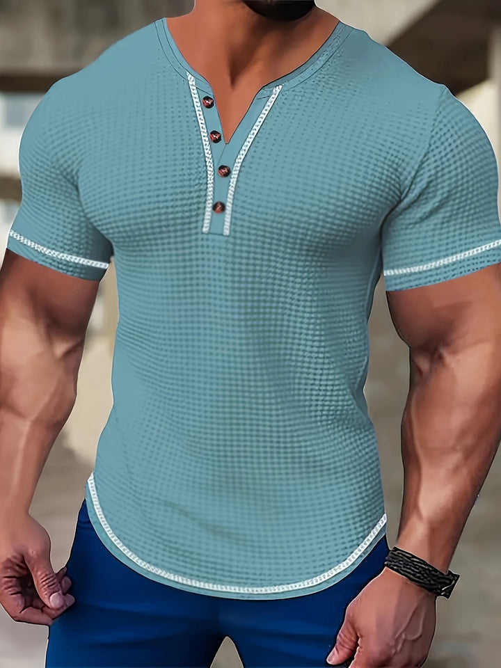 Sawyer | Textured Short Sleeve Henley