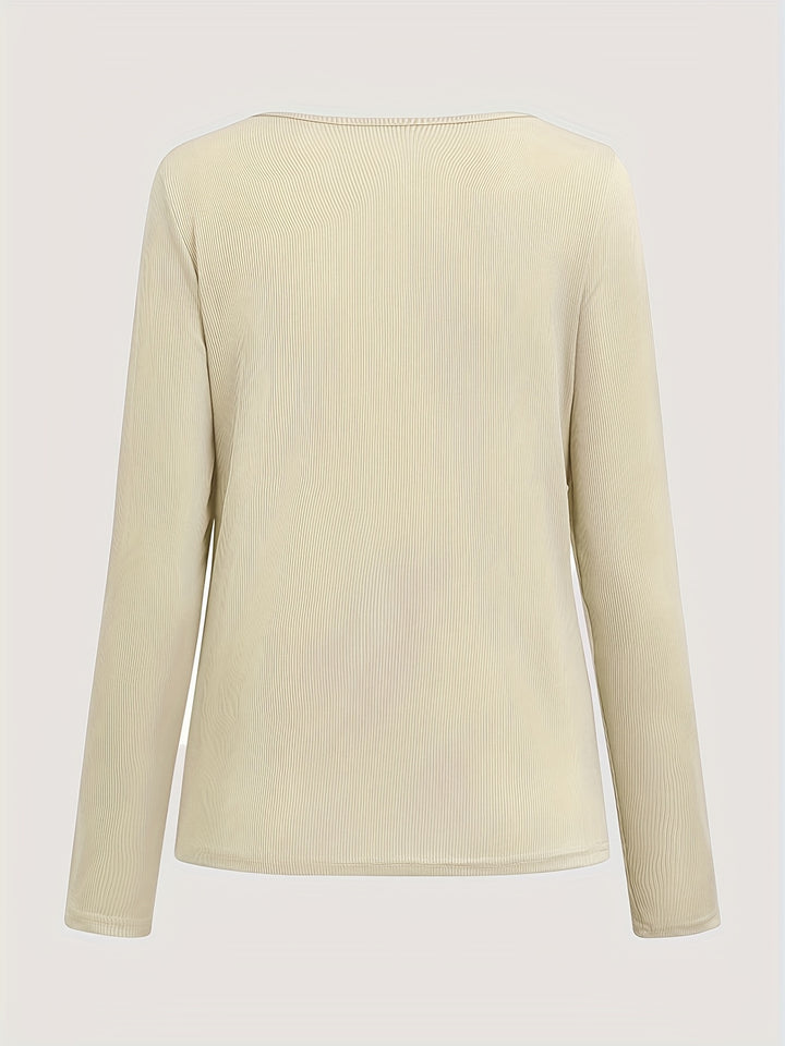 Priscilla | Ribbed Zip-Neck Top
