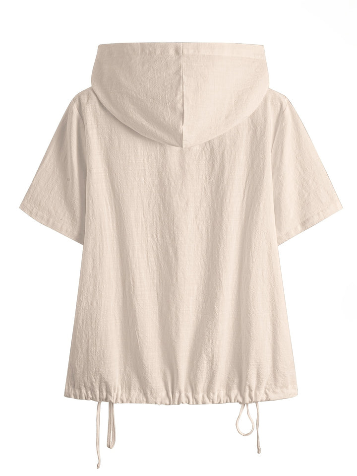 Lena | Relaxed Hooded Drawstring Top