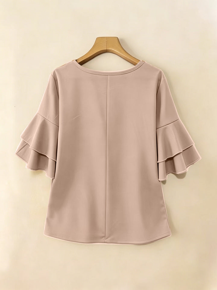 Eloise | Flowing Pearl-Button Blouse