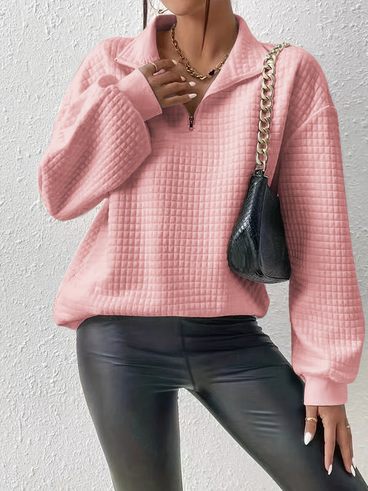 Paige | Textured Quarter-Zip Pullover