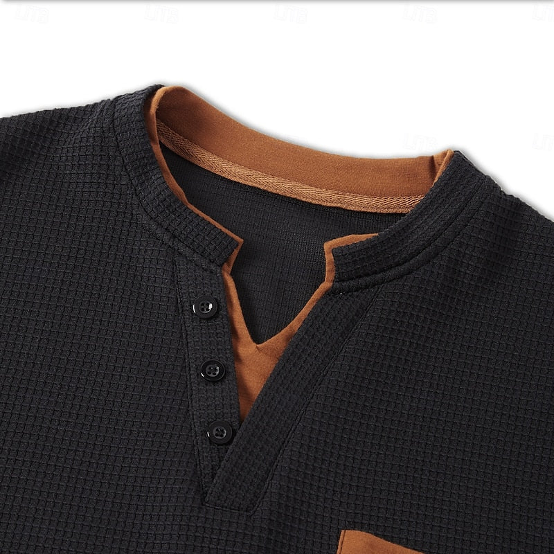 Beckett | Textured Long-Sleeve Henley Shirt