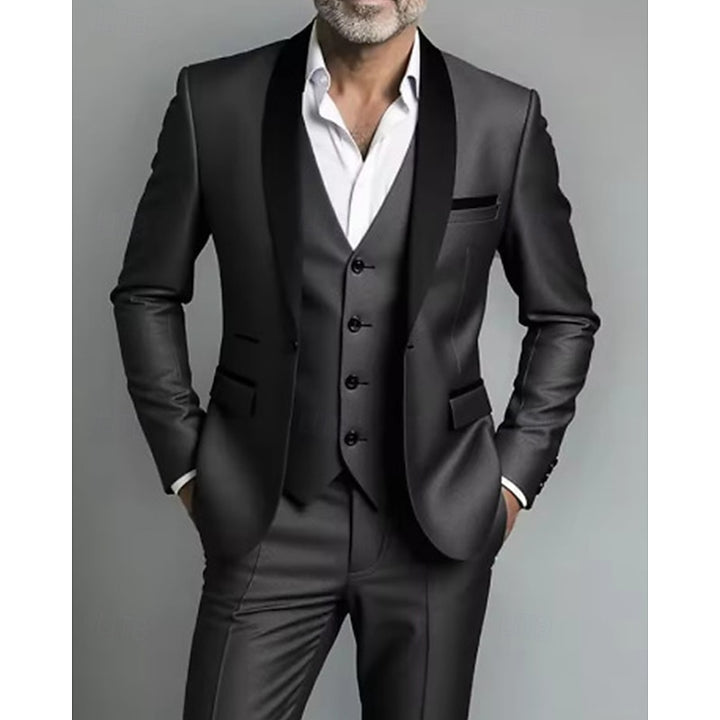 Frederick | Contrast-Lapel Three-Piece Set