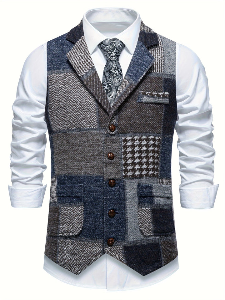Harold | Classic Patchwork Tweed Waistcoat