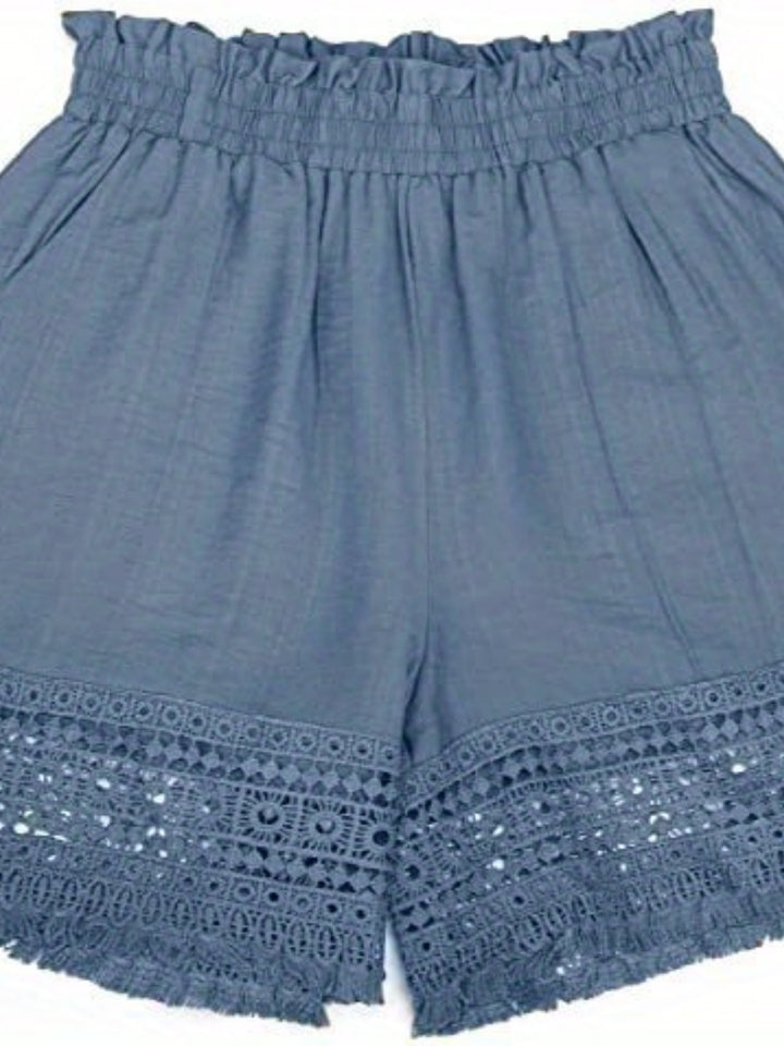 Lydia | Lace-Trim Relaxed Summer Shorts