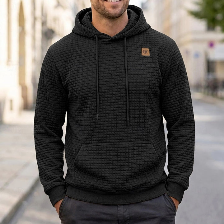 Hugh | Textured Hooded Pullover Hoodie