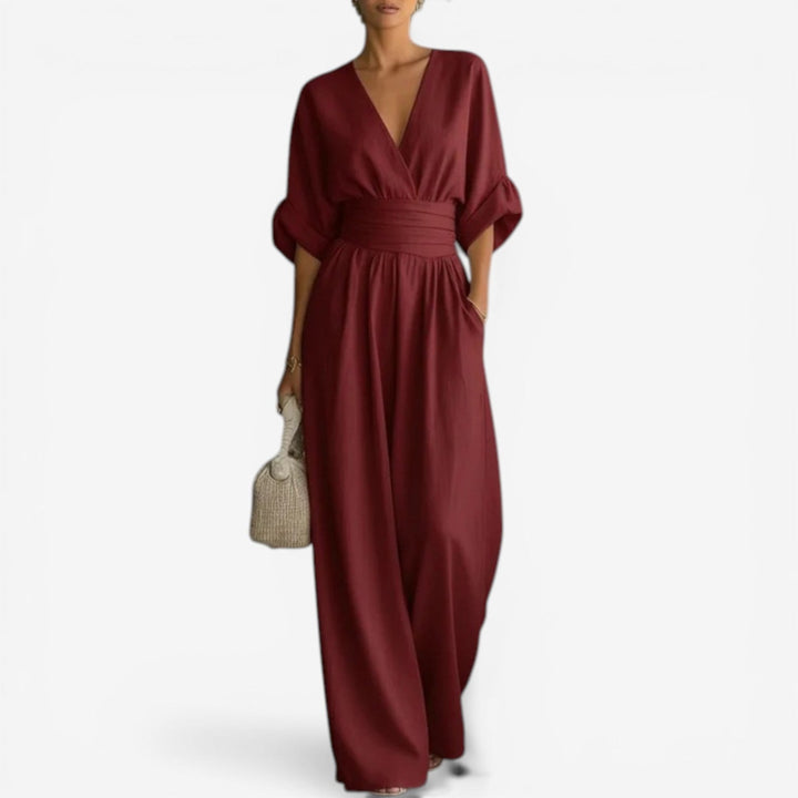 Kendra | Elegant V-Neck Wide Sleeve Jumpsuit