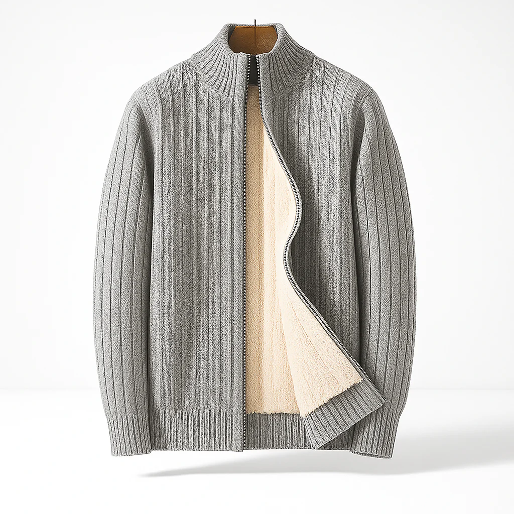 Merrick | Casual Long Sleeve Zipper Cardigan
