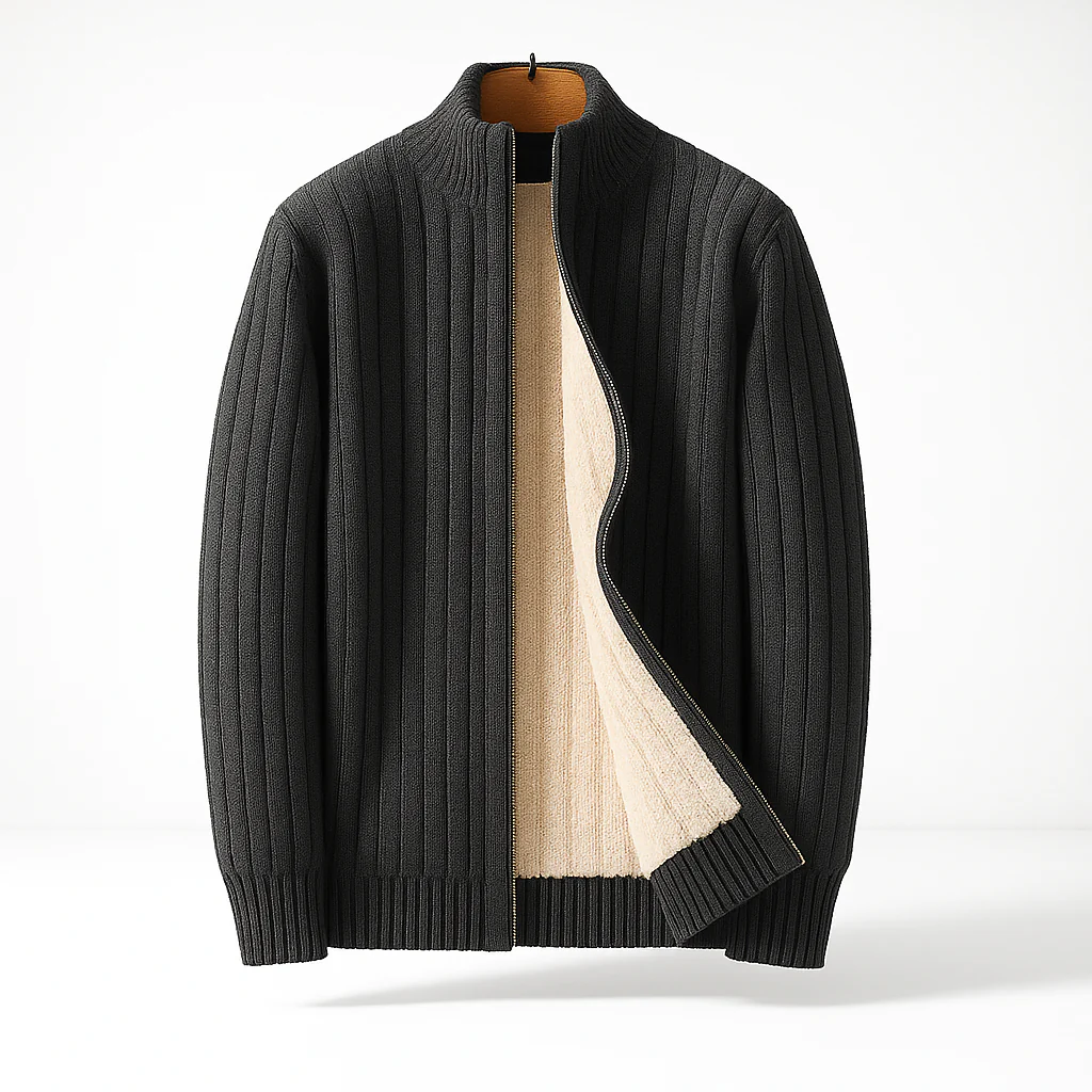 Merrick | Casual Long Sleeve Zipper Cardigan