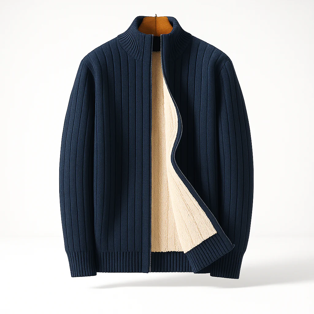 Merrick | Casual Long Sleeve Zipper Cardigan