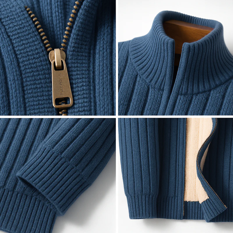 Merrick | Casual Long Sleeve Zipper Cardigan