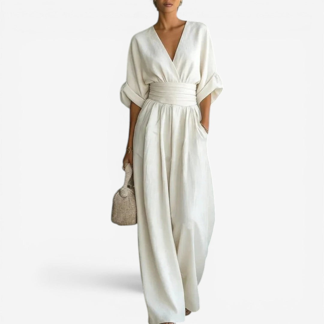 Kendra | Elegant V-Neck Wide Sleeve Jumpsuit