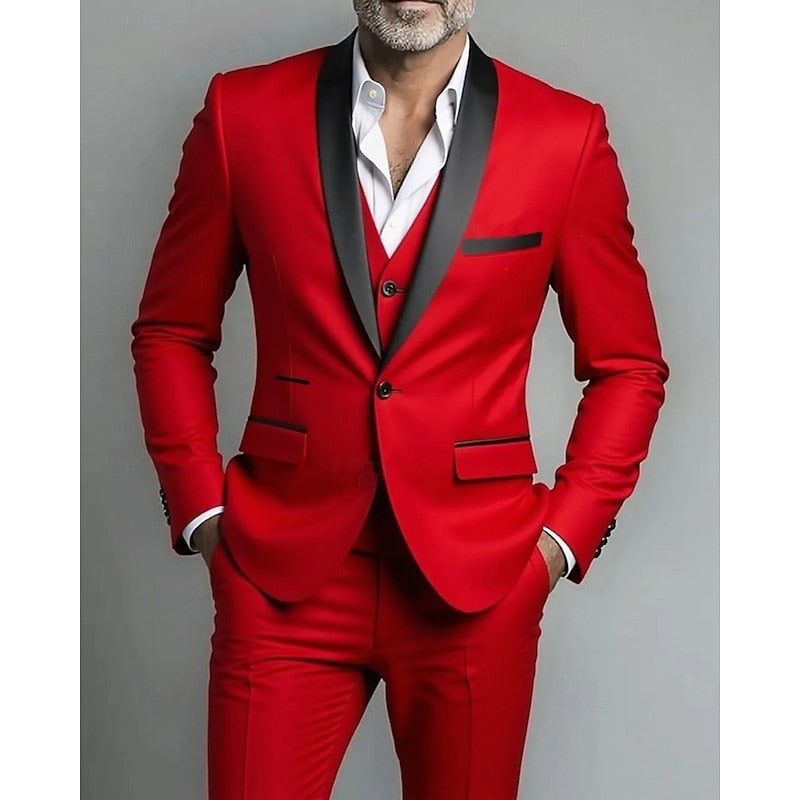 Frederick | Contrast-Lapel Three-Piece Set