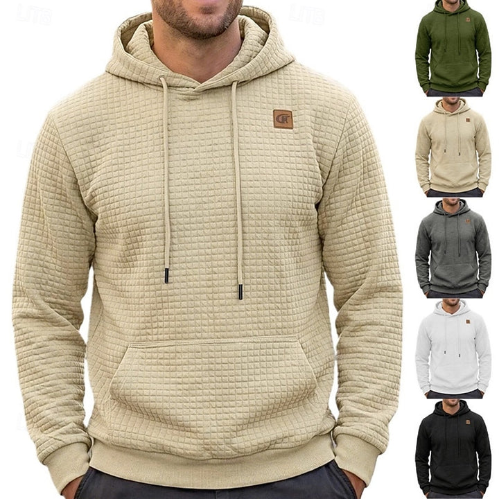 Hugh | Textured Hooded Pullover Hoodie