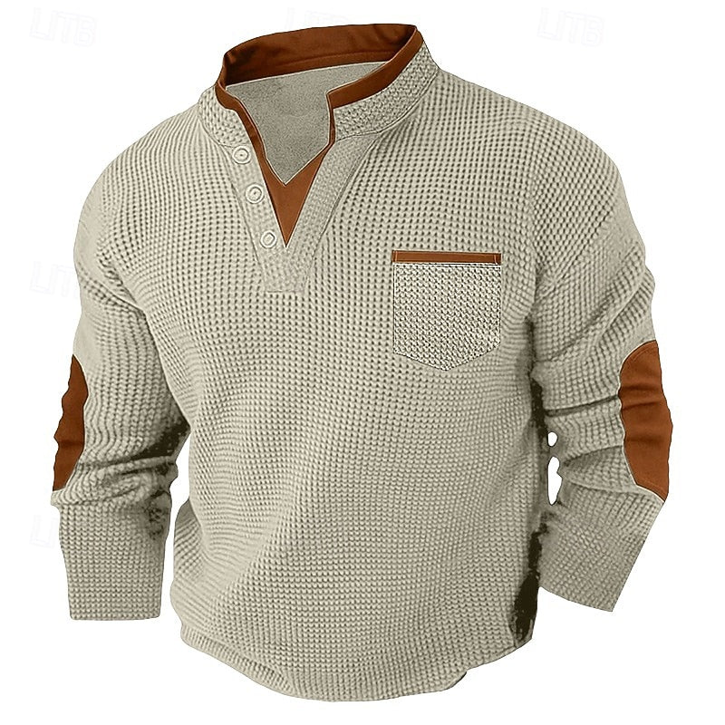 Beckett | Textured Long-Sleeve Henley Shirt