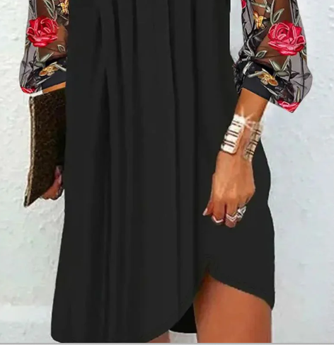 Camille | Elegant Floral Sleeve Dress