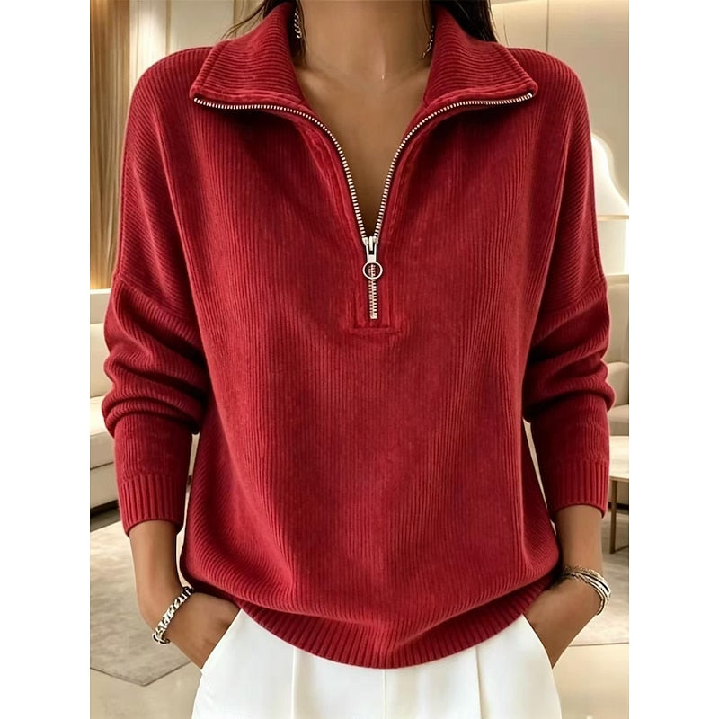 Sabine | Ribbed Quarter-Zip Sweater