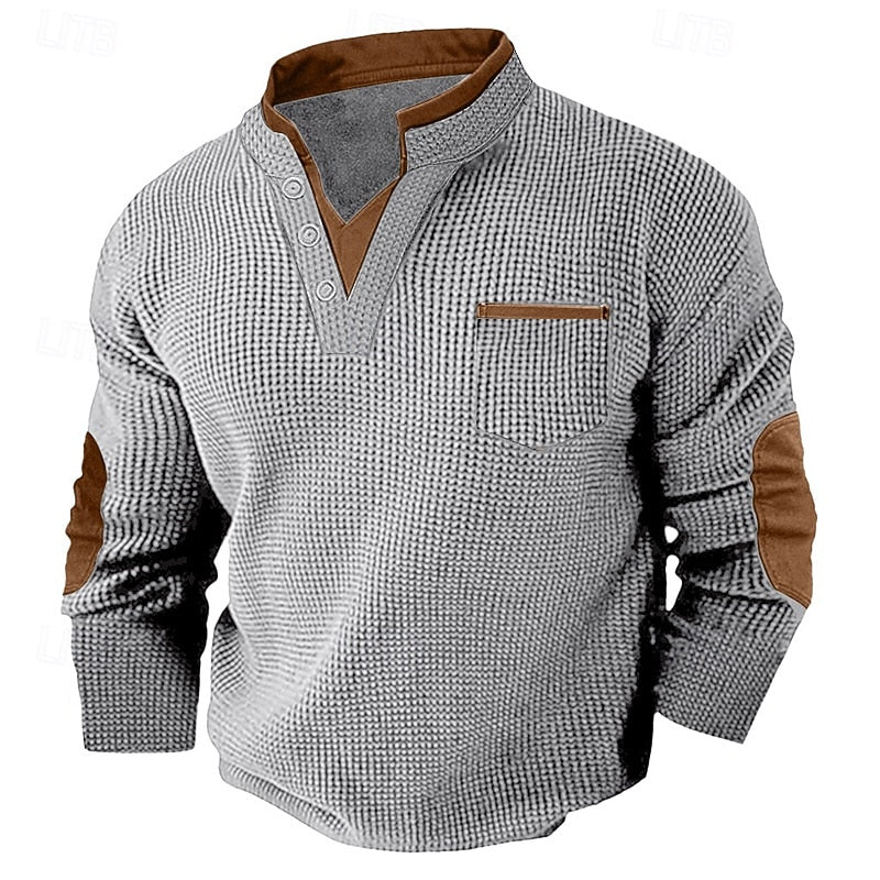 Beckett | Textured Long-Sleeve Henley Shirt