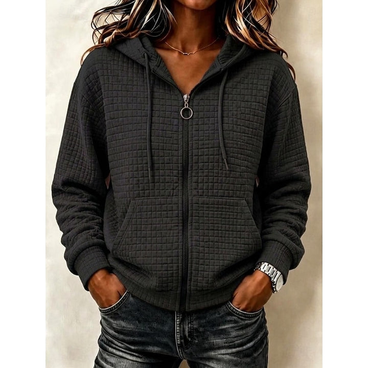 Colleen | Textured Zip-Up Hoodie
