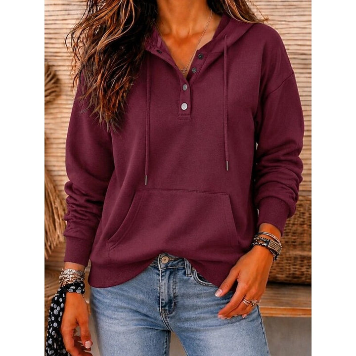 Loretta | Relaxed Button-Neck Hoodie