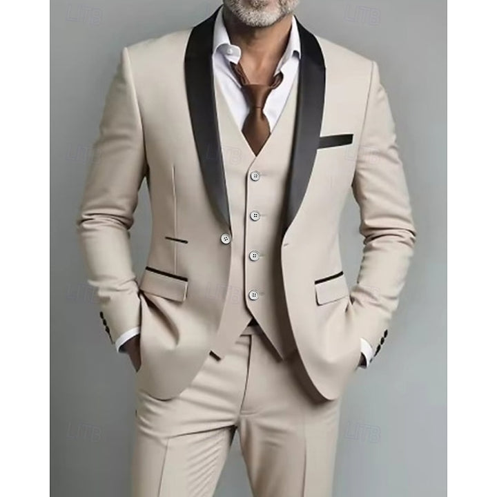 Frederick | Contrast-Lapel Three-Piece Set