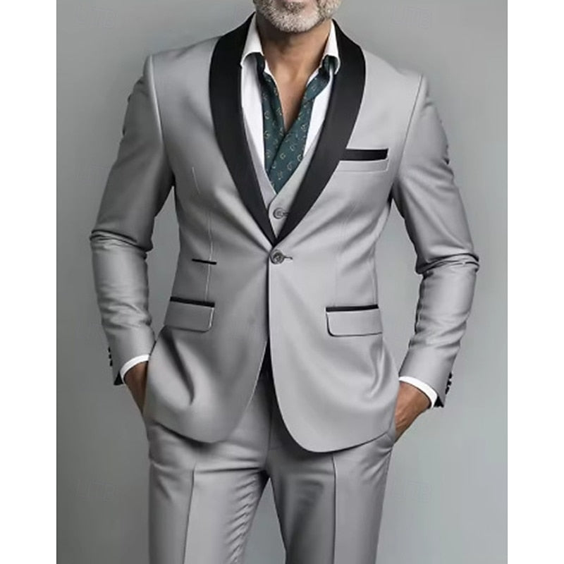 Frederick | Contrast-Lapel Three-Piece Set