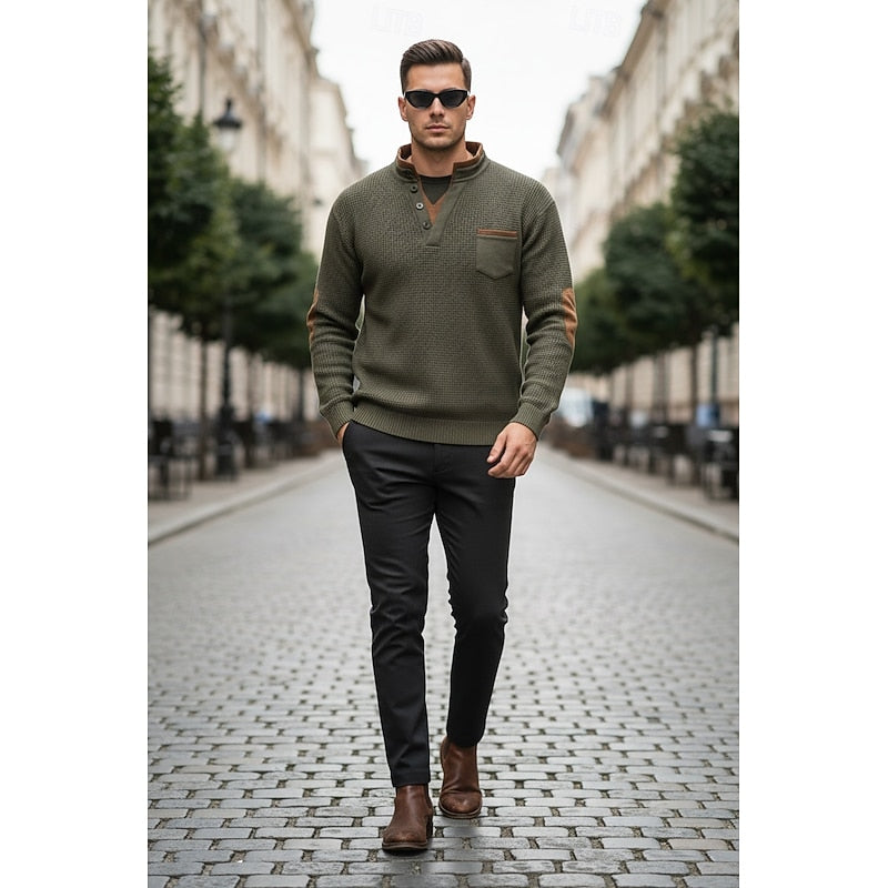Beckett | Textured Long-Sleeve Henley Shirt