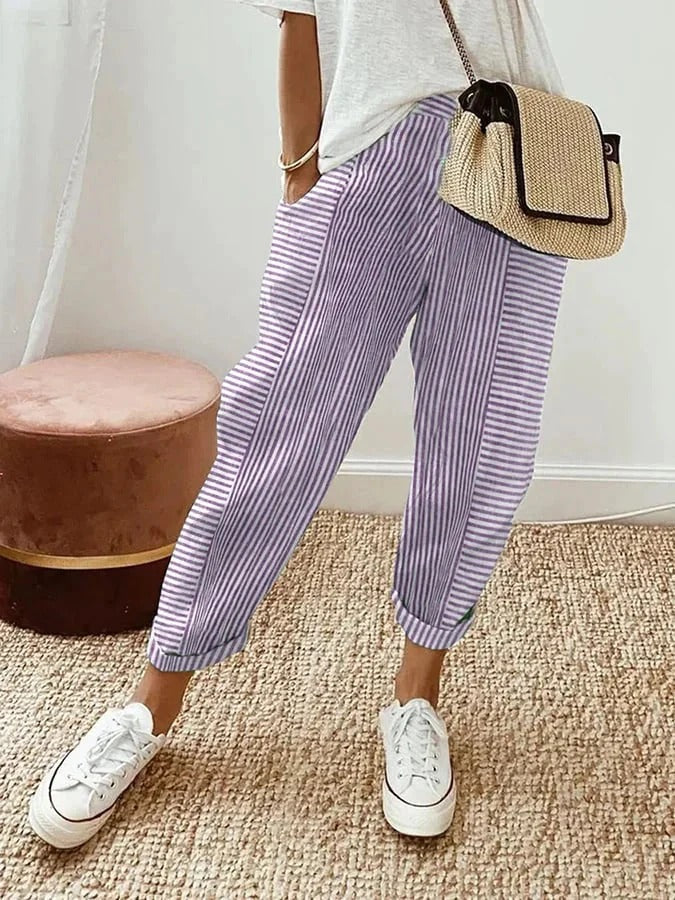 Evelyne | Relaxed Striped Summer Pants
