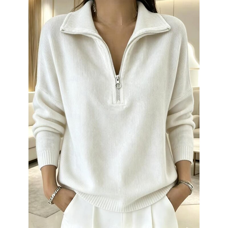 Sabine | Ribbed Quarter-Zip Sweater