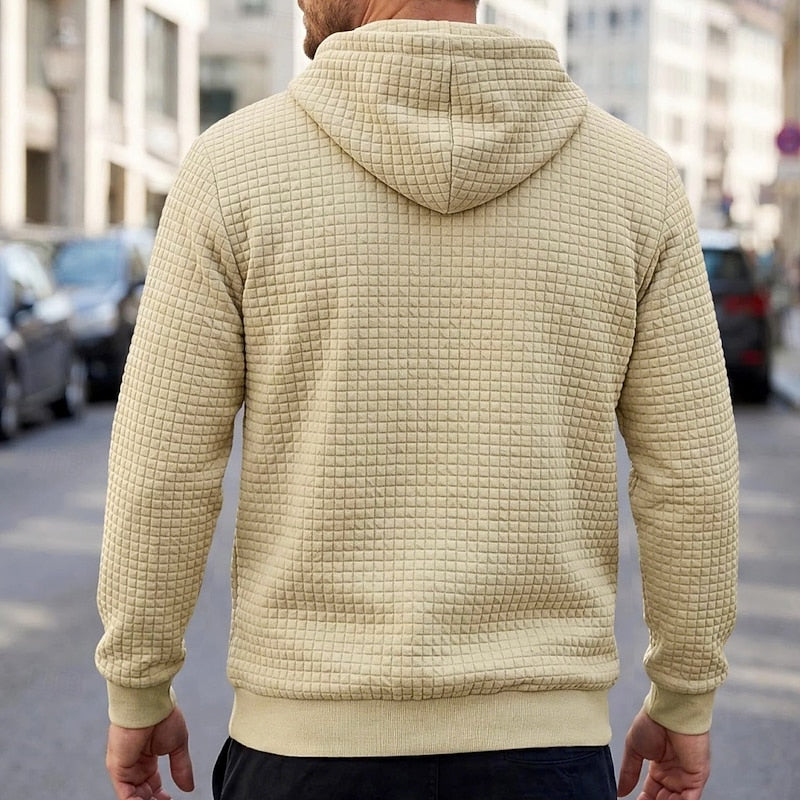 Hugh | Textured Hooded Pullover Hoodie