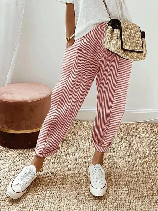 Evelyne | Relaxed Striped Summer Pants