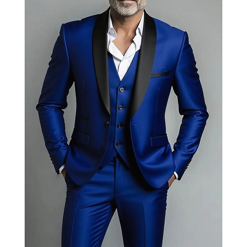 Frederick | Contrast-Lapel Three-Piece Set