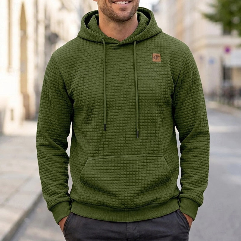 Hugh | Textured Hooded Pullover Hoodie