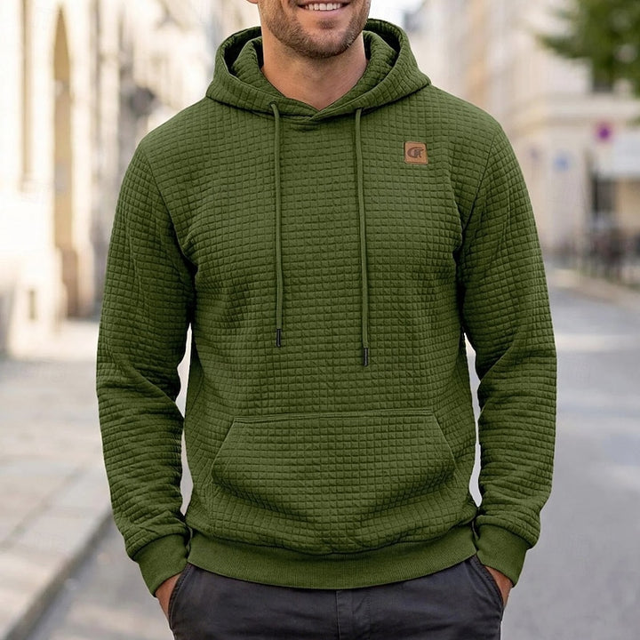 Hugh | Textured Hooded Pullover Hoodie