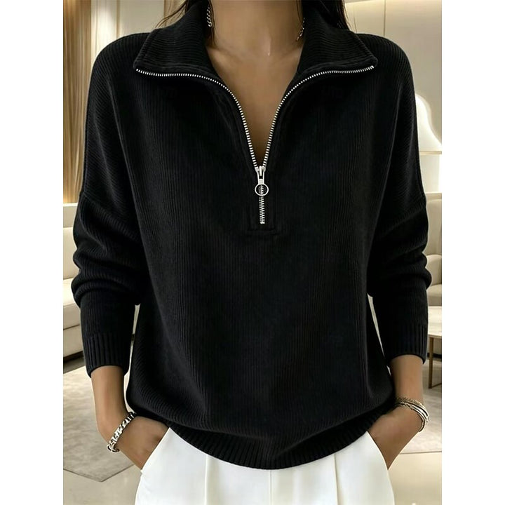 Sabine | Ribbed Quarter-Zip Sweater