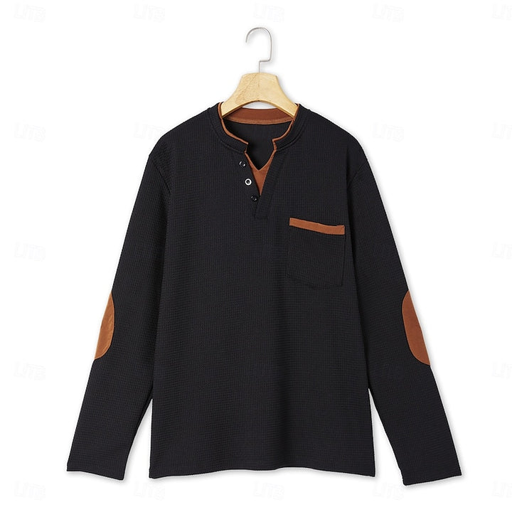 Beckett | Textured Long-Sleeve Henley Shirt