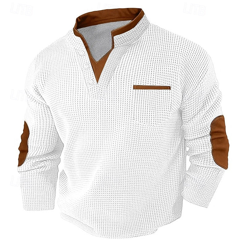 Beckett | Textured Long-Sleeve Henley Shirt