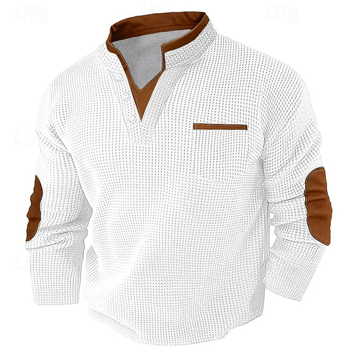 Beckett | Textured Long-Sleeve Henley Shirt