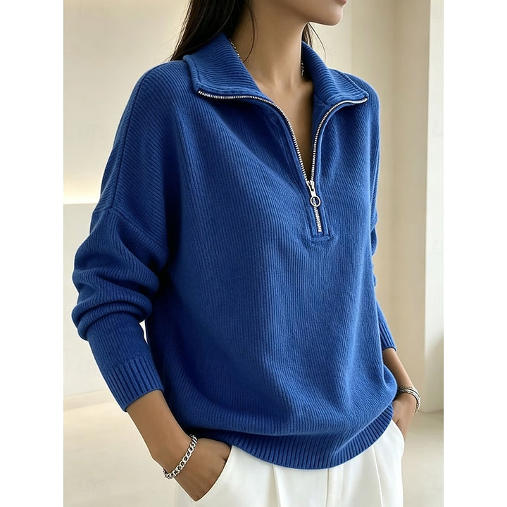 Sabine | Ribbed Quarter-Zip Sweater